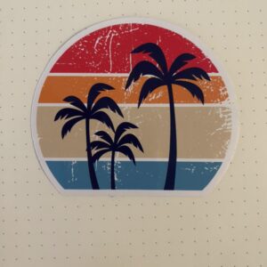 3 Palm Trees on Grunge Surf Inspired background